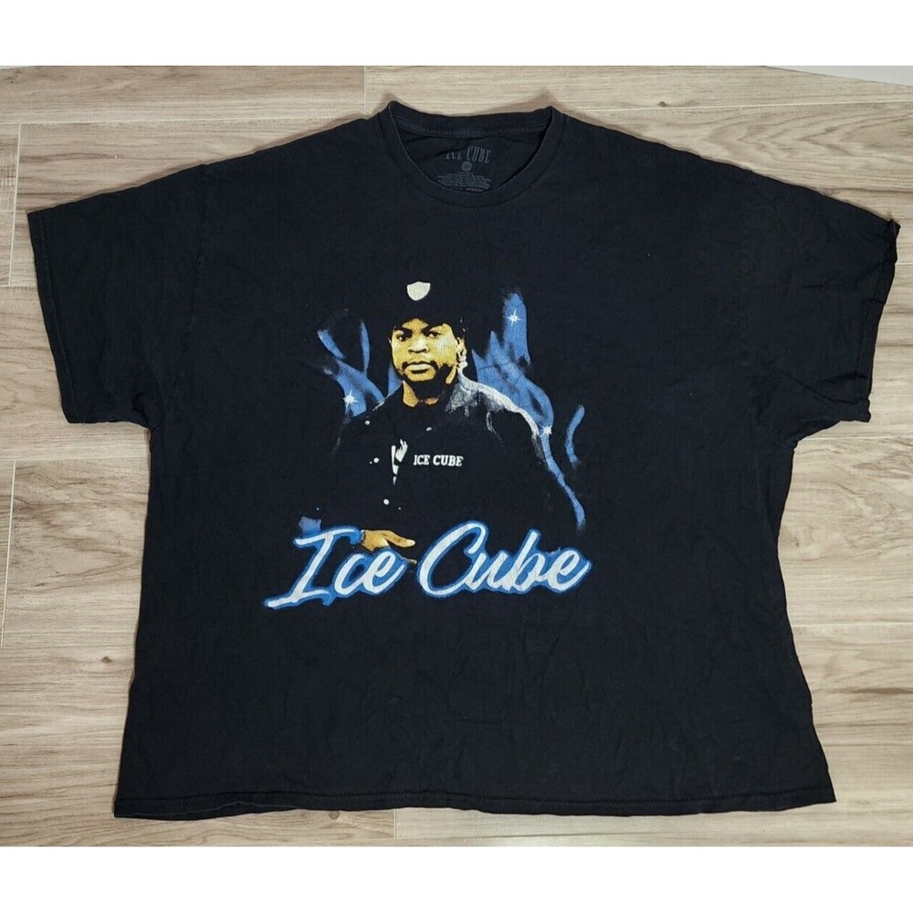 Vintage Ice Cube Rap Hip Hop Artist Portrait Graphic T-Shirt Black Size 3XL